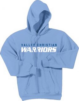 Fleece Pullover Hooded Sweatshirt, Light Blue